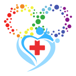 Medi Diary logo — rainbow hearts with a medical cross